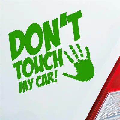 Produktbild von Auto Aufkleber Dont touch my car JDM 10x10 cm Hellgrün Sticker Heckscheibenaufkleber
