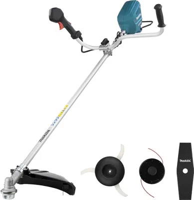 Produktbild von Makita Akku-Freischneider UR012GZ02, blau/silber, 179x68x59 cm, XGT Akkusystem, bürstenloser Motor, WetGuard, ADT, AFT, asymmetrischer Zweihandgriff, für Profi-Einsatz und Gartenpflege, Leistung wie 40 cm³ Benziner, abgasfrei