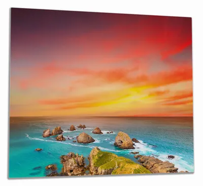 Produktbild von Wallario Herdabdeckplatte aus Glas, Größe 60 x 52 cm 1-teilig, Motiv Himmel am Abend