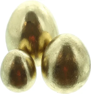 Produktbild von Osterei 'Gold', 3er Set Tischdeko Wohnzimmerdeko Ostereier Kunsteier