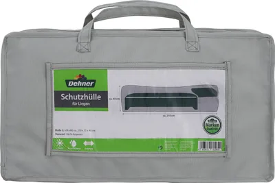 Produktbild von Dehner Schutzhülle für Gartenliege, ca. 210 x 75 x 40 cm, Polyester, grau