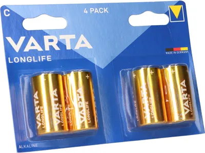 Produktbild von Varta Batterien C Baby, 4er Blister, Longlife, Alkaline, 1,5V, ideal für Fernbedienungen, Wecker, Radios, Germany