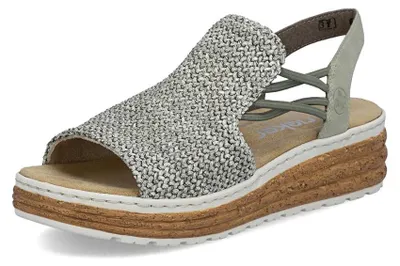Produktbild von Rieker Damen Klassische Sandalen 62741-52 Weite Breit Pull-on Synthetik Schilf/S