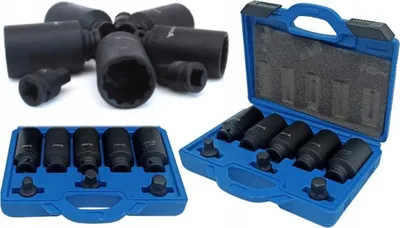 Immagine prodotto di Set bussole a impatto bi-esagonali 1/2'' per semiassi, 30-36 mm,8 pezzi