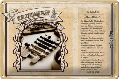 Produktbild von Blechschild Berufe 30x20cm Erzieherin Lehrerin Bücher