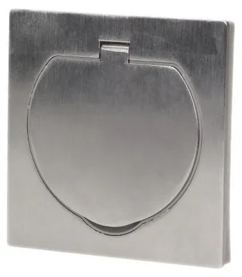 Immagine prodotto di Presa da incasso con coperchio, ermeticamente chiusa ORNO OR-AE-1397MB, acciaio inox IP55
