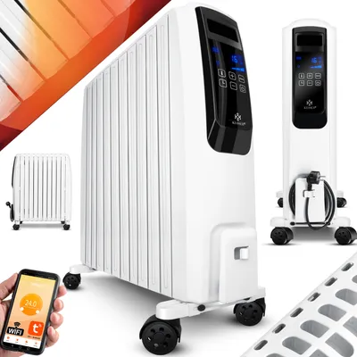 Produktbild von KESSER® Ölradiator mit WiFi App & Fernbedienung digitalem Display- elektrischer energiesparender Heizkörper mit 10 Rippen, Timer Zeitschaltuhr, 4 Heizstufen, Thermostat, Weiß