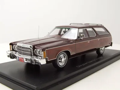 Produktbild von Neo Scale Models 44796 Chrysler Town & Country 1976 dunkelrot metallic Holzoptik 1:43