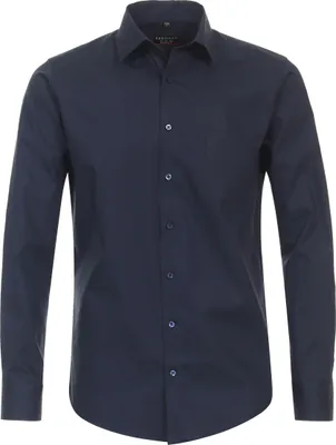Produktbild von REDMOND Herren Businesshemd Langarm Kent Slim-Fit Popeline Marine XS