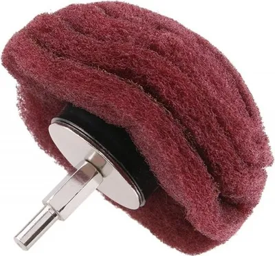 Produktbild von Kugelförmiger Nylon Schleifmop 125mm P240 mit Schaft für Holz und Metall