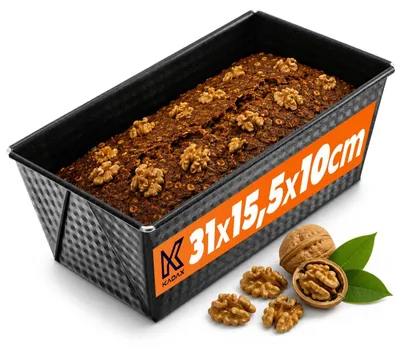 Produktbild von KADAX Rechteckige Brotbackform "Ellos", Kuchenform mit Antihaftschicht, Backform, Schwarz, 31 cm