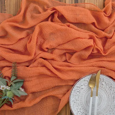Produktbild von Tischläufer Musselin Käsetuch Terracotta Orange 80x300cm