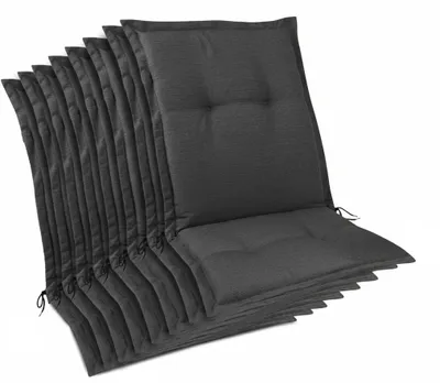 Immagine prodotto di Beautissu, set da 8 cuscini premium per sedie da giardino con schienale basso, 105x50x7 cm, antracite