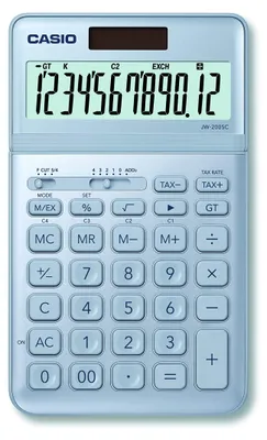 Produktbild von Casio JW-200SC, Desktop, Einfacher Taschenrechner, 12 Ziffern, Blau