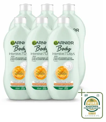 Produktbild von 6 x Garnier Intensive 7 Days Bodylotion mit Mango-Extrakt und Probiotika, 400 ml - Vorratspackung - 6 Stücke