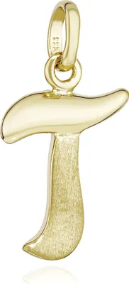 Produktbild von Kettenanhänger Buchstabe T 333 Gelb Gold 8 Kt teilmatt 15x10mm Alphabet Amulett