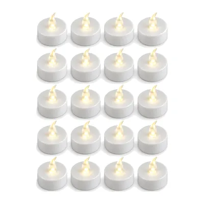 Produktbild von LED Teelichter flammenlos mit Batterien – warmweiße LED-Kerzen für Tischdeko & Weihnachtsdeko – 20er-Set