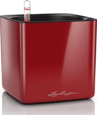 Obrázek produktu pro Lechuza Samozavlažovací květináč Cube Glossy 16 cm, červená
