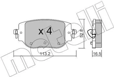 Produktbild von METELLI Bremsbeläge Satz Hinten Bremsklötze für OPEL Vivaro C Kastenwagen (K0) 22-1346-0