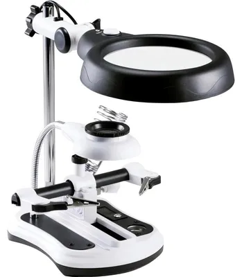 Zdjęcie produktu dla Verk 09163 Uchwyt z lupą – trzecia ręka, 18 diod LED