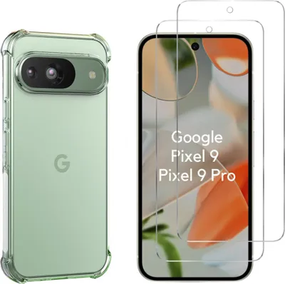 Obrázek produktu pro Nárazuvzdorné pouzdro pro Google Pixel 9 / Pixel 9 Pro se 2 ochrannými kryty obrazovky z tvrzeného skla Phonillico®