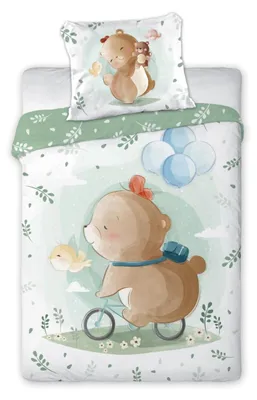 Produktbild von Baby Bettwäsche Set mit Bär 2 tlg. 100x135 cm 100% Baumwolle