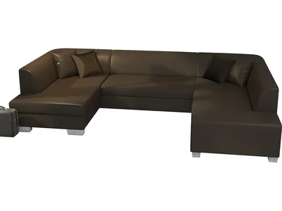 Produktbild von NABBI Ecksofa U mit Zerlegung ein Lagerraum Halvega P - dunkelbraun
