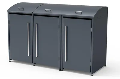 Obrázok produktu pre Westmann kovový odpadkový kôš Moderna 3 3x240 L antracit 83x211x135 cm