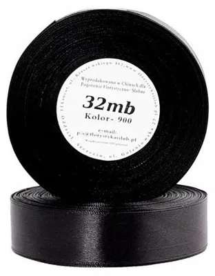 Produktbild von Pogotowie Florystyczno-Ślubne Satinband 12mm Schwarz 32m