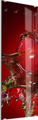 Produktbild von DEQORI Kleiderhaken aus Glas 50x125 cm 'Flüssigkeit trifft Apfel' Wand Garderobe Haken