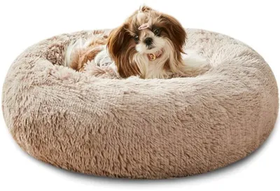 Produktbild von Azomor® Rundes und Flauschiges Haustierkissen für Kleine und Mittelgroße Hunde und Katzen
