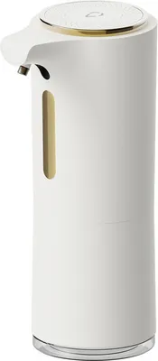 Image de 41oz/1200ml Distributeur de savon avec équipement automatique rechargeable sans contact avec capteur de mouvement infrarouge étanche, blanc