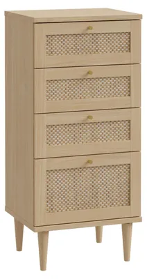 Produktbild von Forte CALASETTA Kommode 50, Kommode im Boho Stil, Wiener Geflecht, Sideboard mit