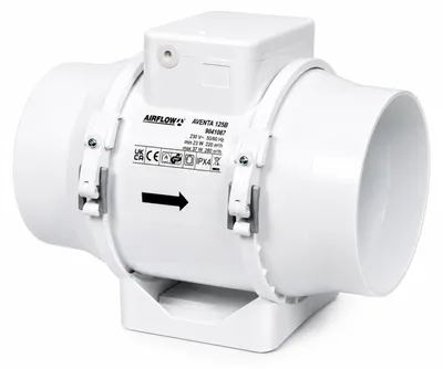 Productafbeelding van Airflow Aventa 125B inbouwventilatormotor met mengstroomfunctie – 23W, energiezuinig, 61-