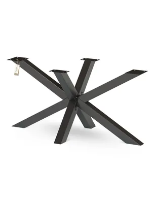 Produktbild von holz4home® Tischgestell Hora Spider I Maße: 150 x 75 x 72 cm I Schwarz Pulverbeschichtet I Tischbeine für Esstisch aus Stahl I Schwerlast Massiv