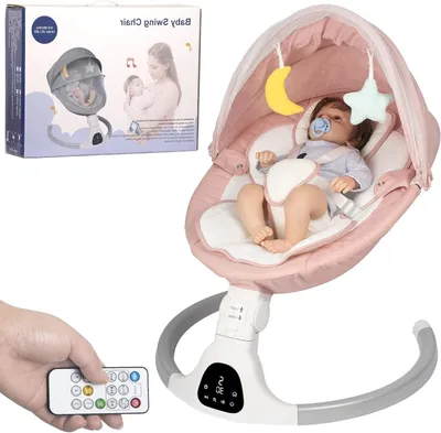Obrázek produktu pro Elektrická kolébka pro miminka - dětská kolébka - dětská židlička - houpačka pro miminka - odrážedlo pro miminka - hudba přes Bluetooth