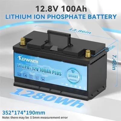 Produktbild von LiFePO4-Batterie - 12V 100Ah - Mit Bluetooth - Lithium-Eisenphosphat - Für Wohnwagen und Freizeitfahrzeuge