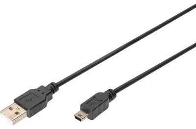 Produktbild von DIGITUS USB 2.0 Anschlusskabel Typ A -mini B St/St 3.0m, sw
