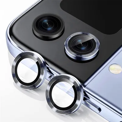 Image de Pour Samsung Galaxy Z Flip5 5G : verre de protection pour objectif de caméra, verre trempé H9 bleu