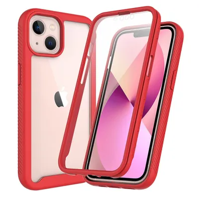 Obrázek produktu pro Pouzdro pro iPhone 13 Mini nárazník s vestavěnou ochranou displeje 360° celotělové ochranné pouzdro červené