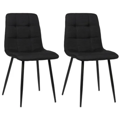 Produktbild von CLP 2er Set Esszimmerstuhl Tilde gepolstert mit Rückenlehne bis 150 kg belastbar schwarz Material Stoff