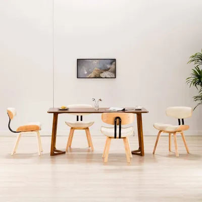 Produktbild von Esszimmerstühle 4 Stk. Creme Bugholz und Kunstleder , Esszimmerstühle Design 2024