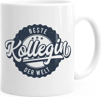 Produktbild von Kaffeetasse Beste Kollegin der Welt Geschenk Geschenktasse MoonWorks® weiß unisize
