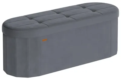 Obrázok produktu pre SONGMICS Sedacia lavica s úložným priestorom, zamat, 110 litrov, 38 x 110 x 38 cm
