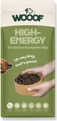 Produktbild von Hundetrockenfutter WOOOF High Energy 18KG Gepresstes Hundefutter extra Eiweiß und Fett für aktive Hunde
