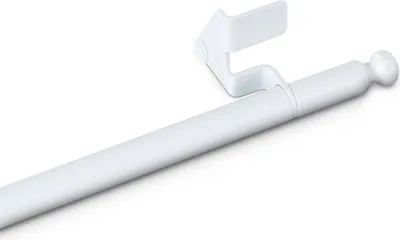 Produktbild von Klemmstange 60–80cm Weiß (Endstück Fit-Ball), Gardinenstange aus Metall, Ø8/10mm, Montage ohne Bohren, Spannstange stufenlos ausdrehbar