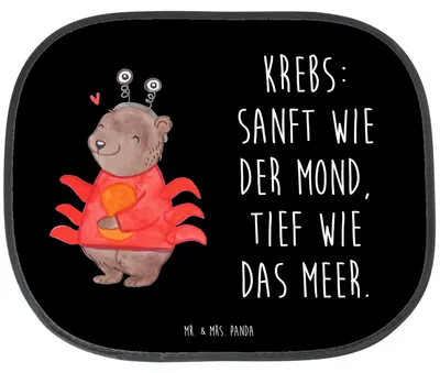 Produktbild von Mr. & Mrs. Panda Sonnenschutz Auto Krebs Astrologie - Schwarz - Geschenk, saugnapf, Sternzeichen, Geburtstagsgeschenk, Sonnenblende, Tierkreiszeichen, Fürs, Autoscheiben
