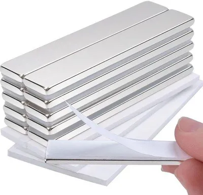 Obrázek produktu pro Silné neodymové magnety, samolepicí, obdélníkové, 10 kusů, pro domácnost
