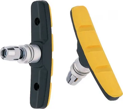 Image de Patins de frein V-Brake, noir/jaune (1 paire)