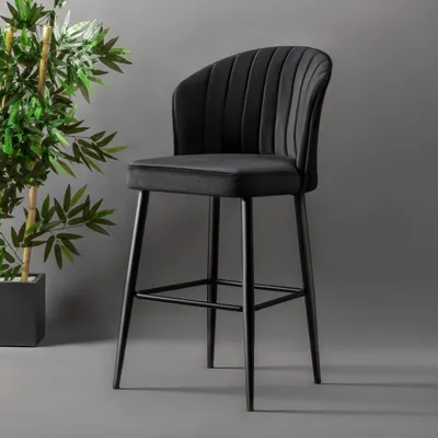Produktbild von Skye Decor, Rubi - Black, Barhocker-Set (2-teilig), Schwarz, 100 % MELAMINBESCHICHTETE SPANPLATTEN, 52 x 42 x 97 cm